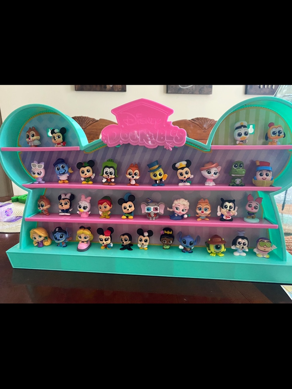 Disney Doorables Collectible Display Stand - Teal and Pink